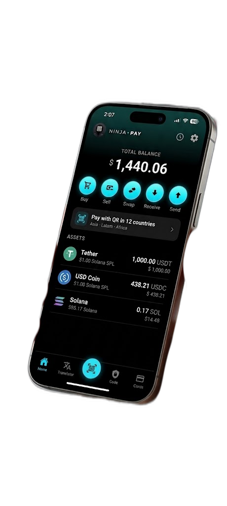 Ninja Pay app on iPhone